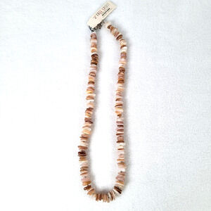 Peyote Bird Womens Necklace 9.5" Pink Opal Shell Silver Beads Art Hawaiian Love